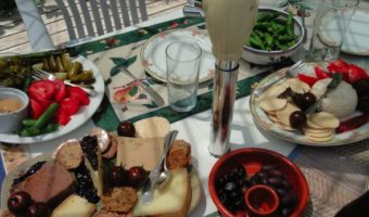 picnic-lunch-pate-rillettes-cheese-pickles-jam-peas