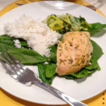 baked-chicken-dijon-with-rice-spinach-leeks-vinaigrette