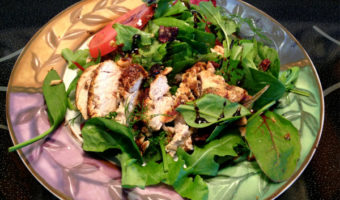 grilled-chicken-salad-toasted-almonds-cranberries-blueberry-balsamic