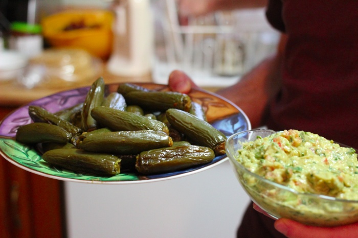 Vegan Avocado-Stuffed and Roasted Jalapeño Peppers with Guacamole