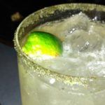 classic margarita recipe with basil-jalapeno rim