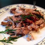 chicken with salicone and wild mushrooms