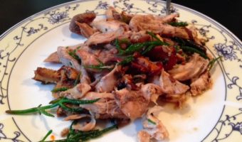 chicken with salicone and wild mushrooms