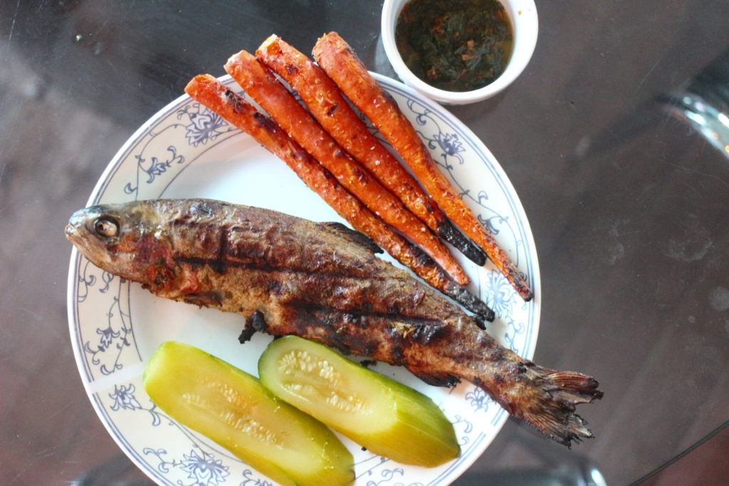 BBQ trout-ottolenghi