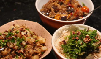 Vegetarian Feast-cauliflower korma-healthy-ratatouille-persian rice