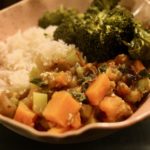 Green curry sweet potato