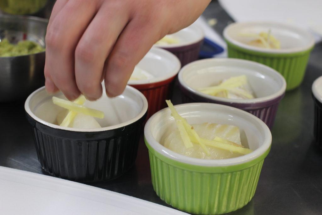 steamed cod with ginger and tofu