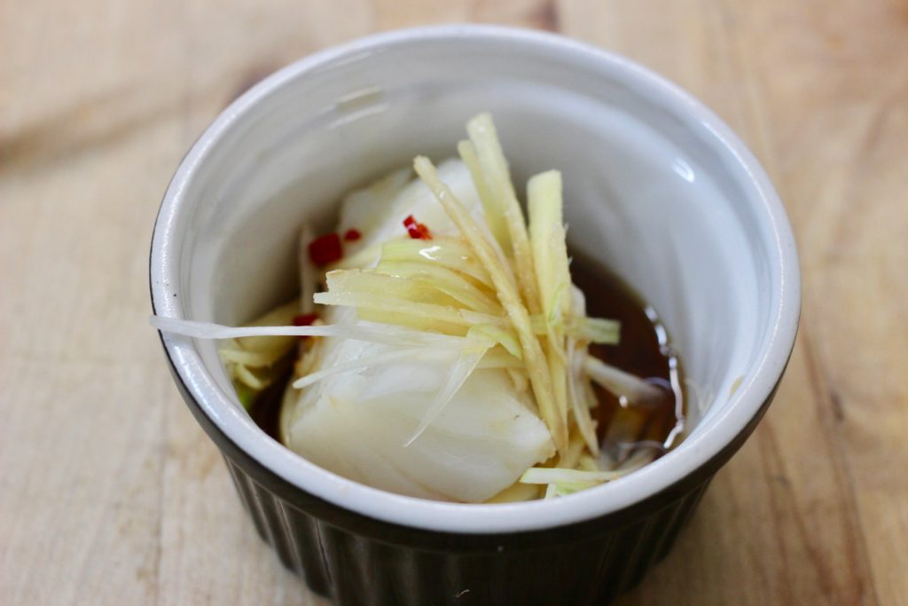 Steamed ginger cod