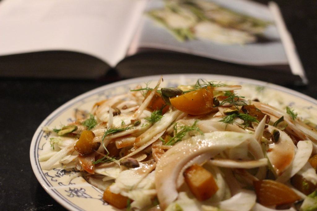 Fennel, pistachio and beet salad with Verjus