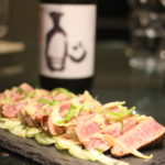 Seared ponzu-marinated tuna and Toji No Banshaku brewmaster's choice sake