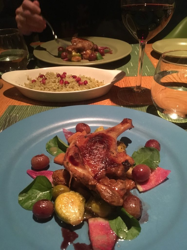 duck-confit-grapes-green-rice-pomegranate-tucson-fine-dining