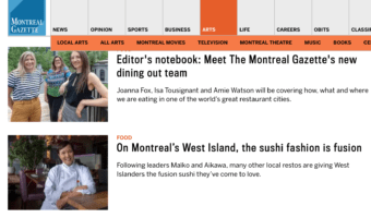 Montreal Gazette new food writers