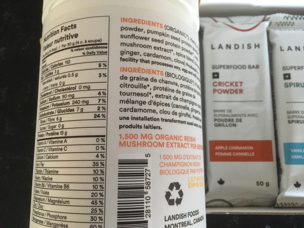 landish-protein-powder-montreal-protein-bars-cricket-nutritional-info