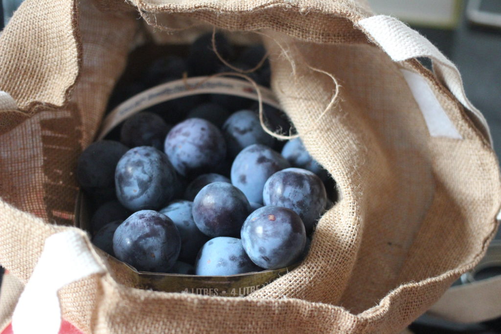 Organic purple plums