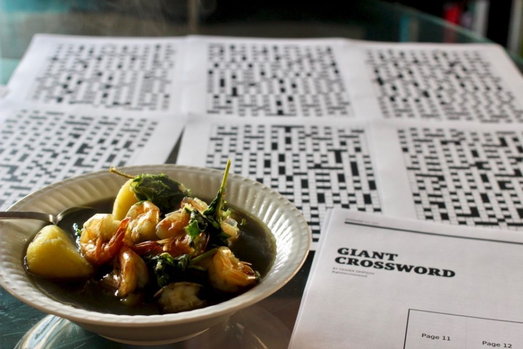 shrimp and stinging nettle potato soup-giant crossword