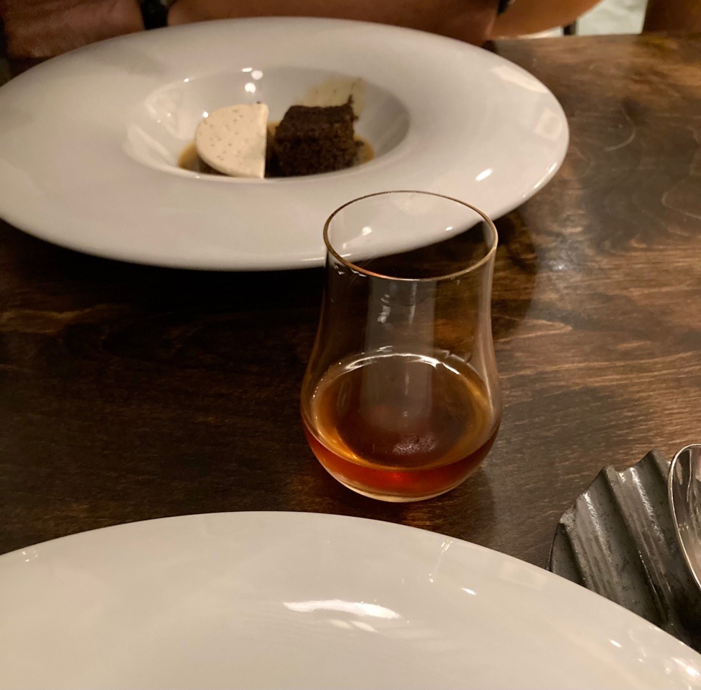 perch-digestif-with-chaga-cake-buckwheat bourbon boulevardier-without-coffee